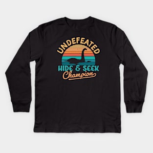 Undefeated Hide and Seek champion Loch Ness Monster Kids Long Sleeve T-Shirt